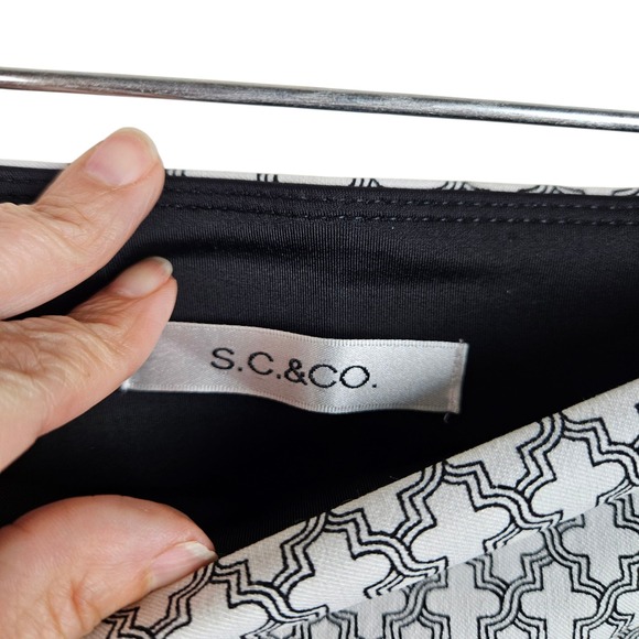 S.C. & CO. Womens XL Skirt Skort White Black Geometric Print - Picture 4 of 6